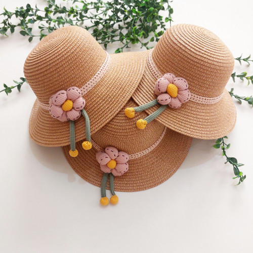 کلاه حصیری طرح گل